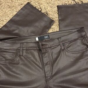 Kut from the Kloth Choc leather (like) Pants Rachael FAB AB MOM JEAN HIGH RISE